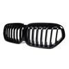 XVIP Carbon Fiber Look Double Line Style Front Racing Grills For BMW X1 F48 LCI 2020-2022 All Black Diamonds Style Upper Grilles