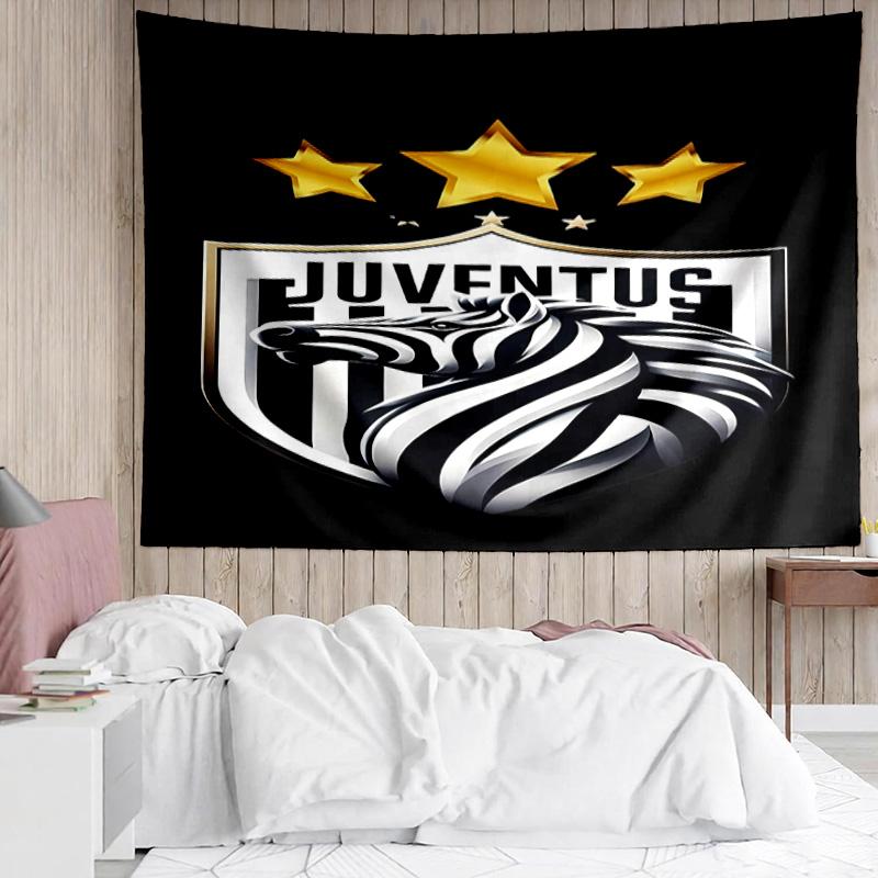 Juventus FC logo Tapestry for Bedroom Aesthetic Classroom Tapestries Wall Hanging for Living Room Dorm Office,Ideal Creative Gift