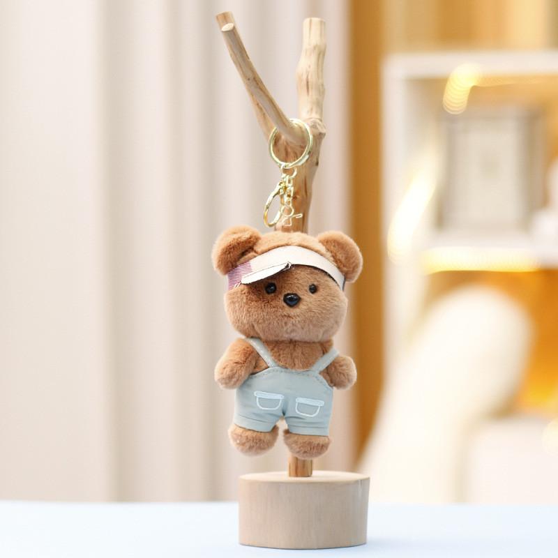Teddy Bear Suspenders Plush Keychain Doll Bag Pendant Toy Animal Gifts Cartoon