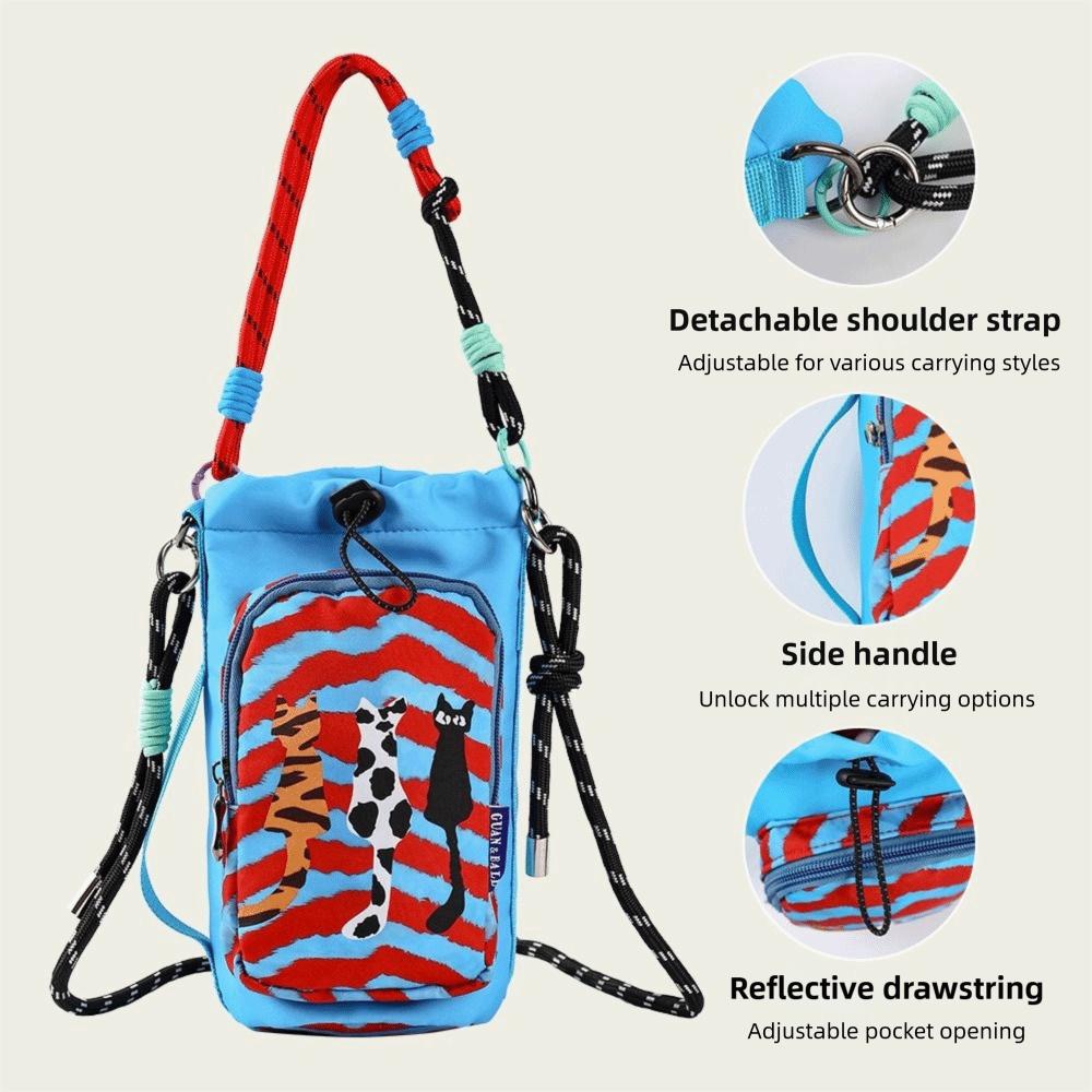Water-resistant Water Bottle Bag Cartoon Sling Purses New Insulating Cup Sleeve for Outdoor Sports