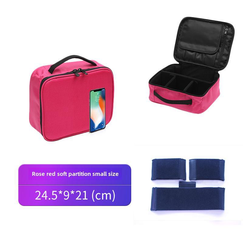 Professional Portable Waterproof Cosmetic Bag with Multi-functional Storage and Partition for Makeup and Eyelash Tools