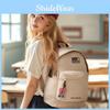Solid Simple Color Letter And Lots Print Student Casual Backpack Pendant With