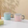 Creative and Simple Mugs Macaron Color Blocking Ceramic Cups High Appearance Level  InS Style Couple Coffee Cups and Souvenir Cups