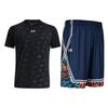 All Over Print Quick Dry Short Sleeve Striped Shorts Casual Sports Set Men Sets 21500531-001+24500211-409