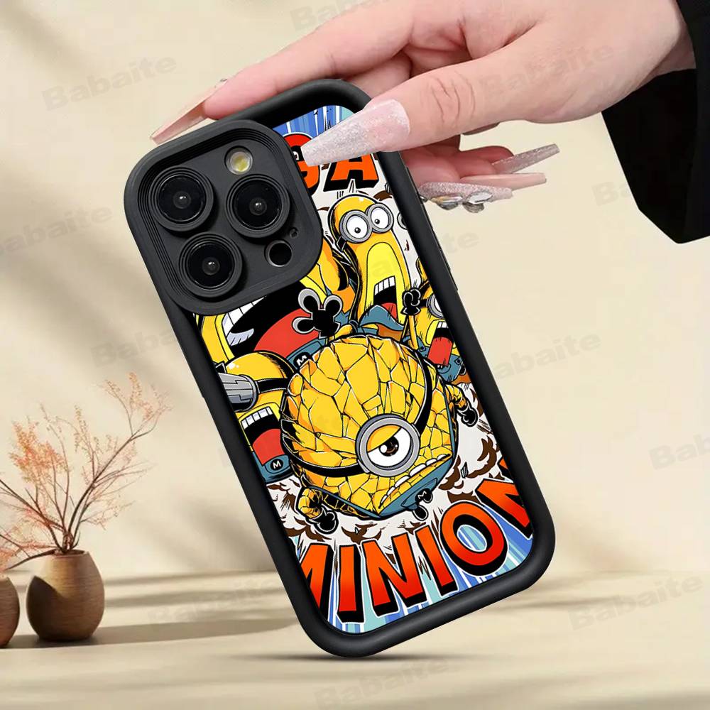Cartoon Anime Yellow M-Minions Phone Case For IPhone 17 16 15 14 13 12 11 Pro Max Plus Silicone Shockproof Case
