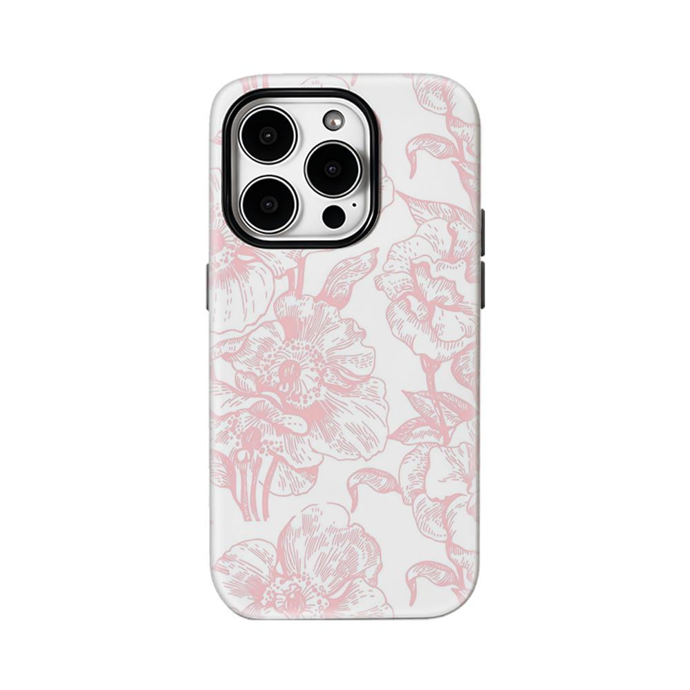 Розовый Цветок Белый Чехол для Телефона для IPhone 16 15 14 13 12 11 X XS XR XSMAX 7 8 Pro Max Plus Двухслойная Задняя Крышка