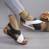 Fashion New Women's Contrast Color Wedge Sandals Summer Peep Toe Non Slip Beach Shoes Woman Comfortable Platform Roman Sandalias Mujer