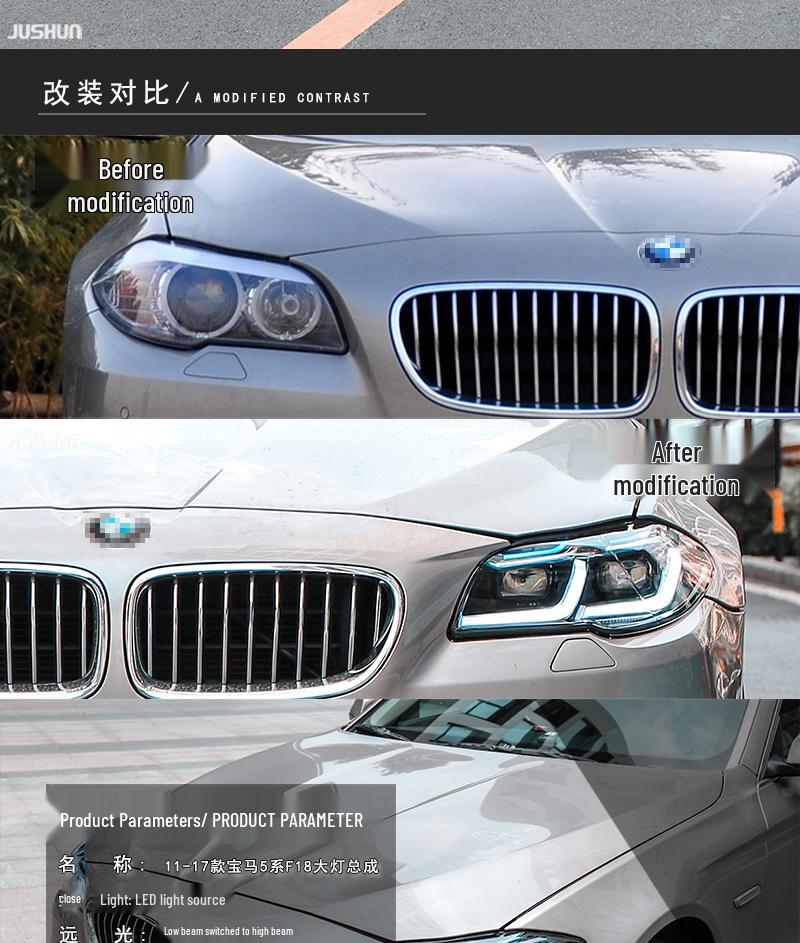 Светодиодная фара в сборе для BMW 5 серии F18 F10 (2011-2017 гг.) с дневными ходовыми огнями