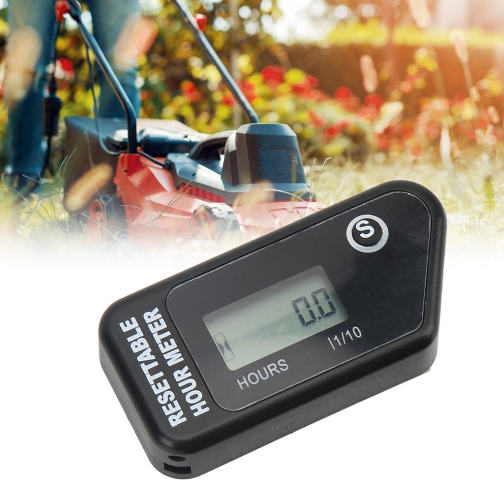 Motorcycle Digital Tach Hour Meter LCD Display Timer IP68 Waterproof Induction Type for Gasoline Engine
