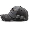 Hat men's and women's spring and summer baseball cap washed old letter embroidery curved edge cap color matching retro sun hat
