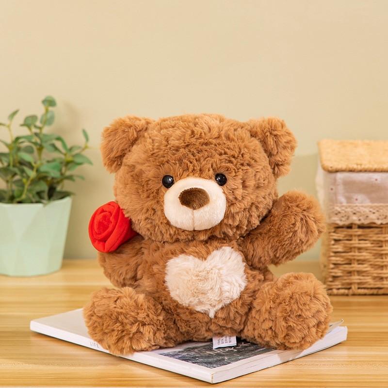 Adorable Teddy Bear Couple Plush Toy Soft Stuffed Animal Ideal Birthday Gift For Kids
