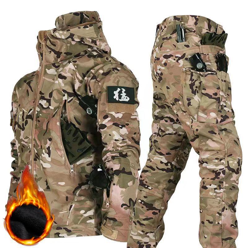 Мужские зимние и осенние флисовые куртки тактические водонепроницаемые костюмы для рыбалки, пешего туризма, кемпинга, спортивные костюмы, пальто, термоштаны