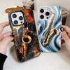 Ударопрочный чехол для телефона с изображением саксофона для iPhone 17 Air 16 16E 15 Pro Max 14 Plus 13 Mini 12, задняя крышка, защита от падений, забавный