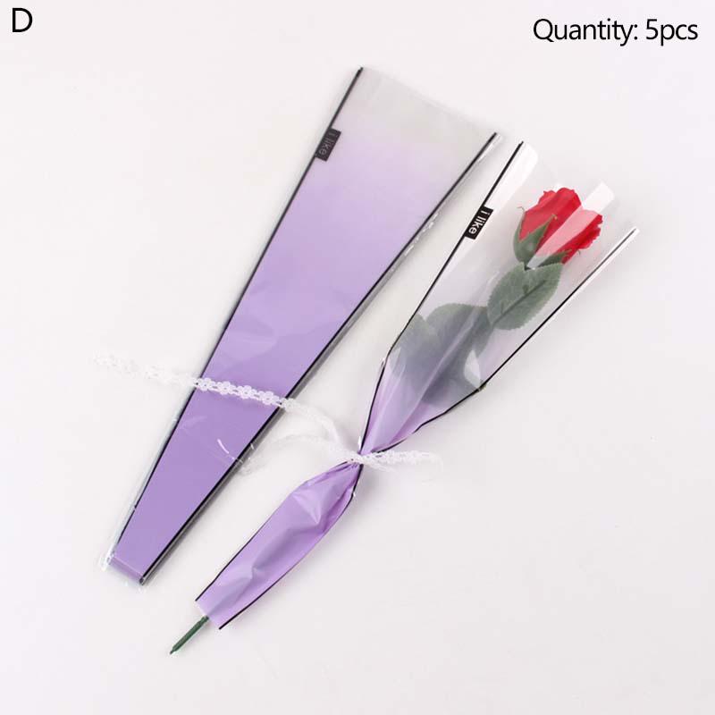 5 шт. Упаковка для цветов, пластиковая упаковка для букетов, подарков, водонепроницаемая, треугольная, одинарная