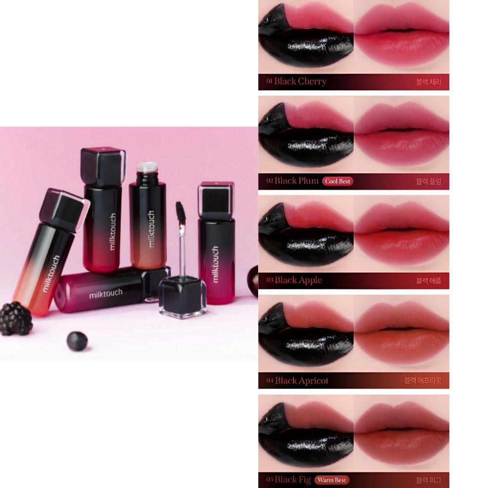 MILK TOUCH Black Peel Off Lip Tattoo Long Lasting Tint 5 Colors Waterproof Smudge Proof Lip Stain
