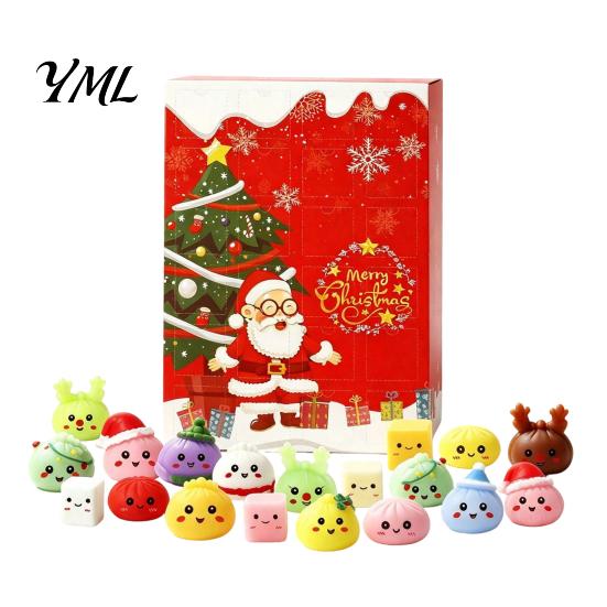 Fun Holiday Activity for Classmates Christmas Advent Calendar, 24 Day Countdown Box with Mystery Figures, Calendar Decoration Festive Decor Kids Room