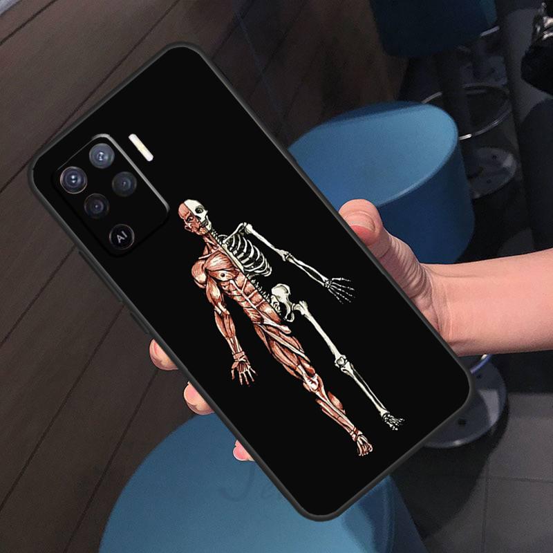 Skeleton Art Case For Oppo A40 A60 A80 A18 A38 A58 A78 A98 A96 A76 A16 A94 A74 A54 A15 A17 A57 A77 A5 Pro