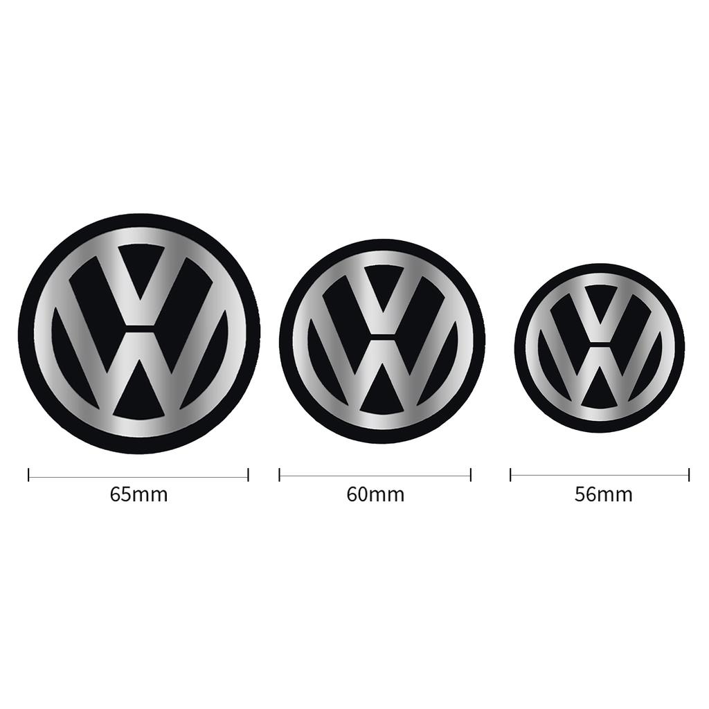 RSQ1 4Pcs Car Aluminum Logo Wheel Center Hub Caps Sticker for Volkswagen VW R Polo Passat Rline Golf 4 5 6 Tiguan Jetta GTI Bora ID.3