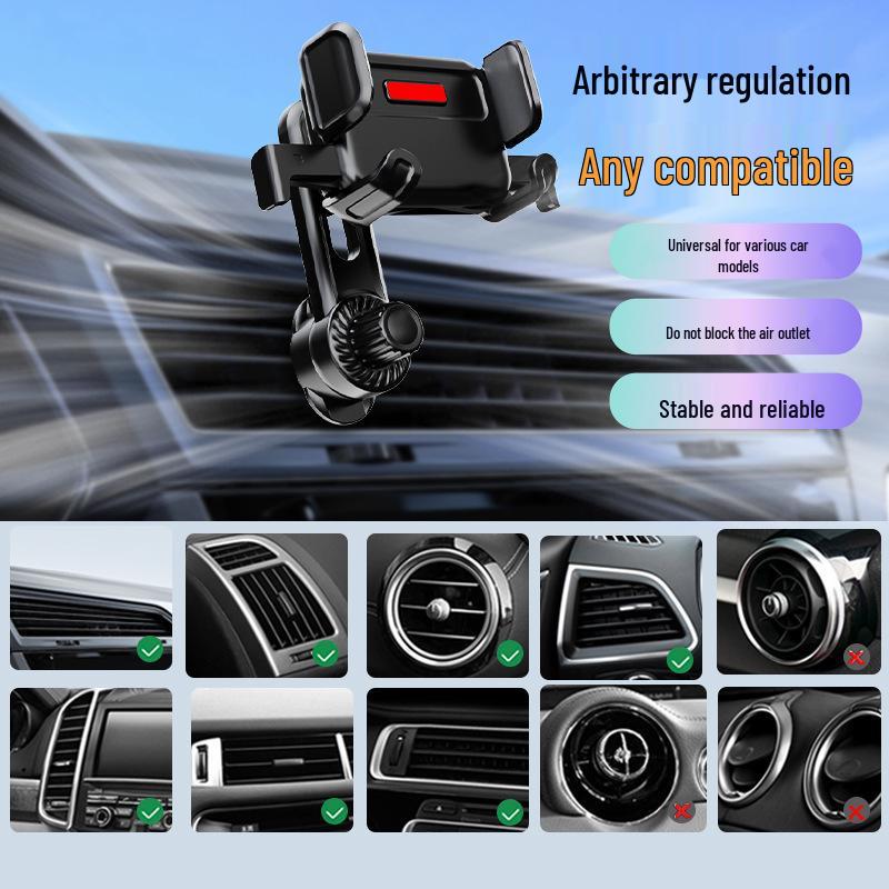 Universal Car Phone Holder with Silicone Suction Cup and Telescopic Rod for Air Vent