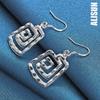 Подвеска из квадратной металлической проволоки из стерлингового серебра 925 пробы с серьгами для пирсинга, модные свадебные украшения