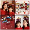 Cartoon Horse Year Hairband Red New Year Headdress 2026 Happy New Year Headband  New Year Dress Up