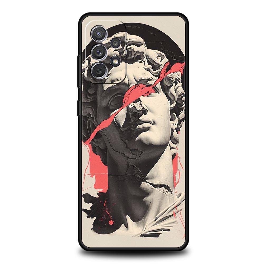 Fashion Ancient Greek Statues Phone Case for Samsung Galaxy A55 A35 A17 A07 A15 A13 A25 A51 A72 A73 A32 A52 A52S A41 5G Soft TPU