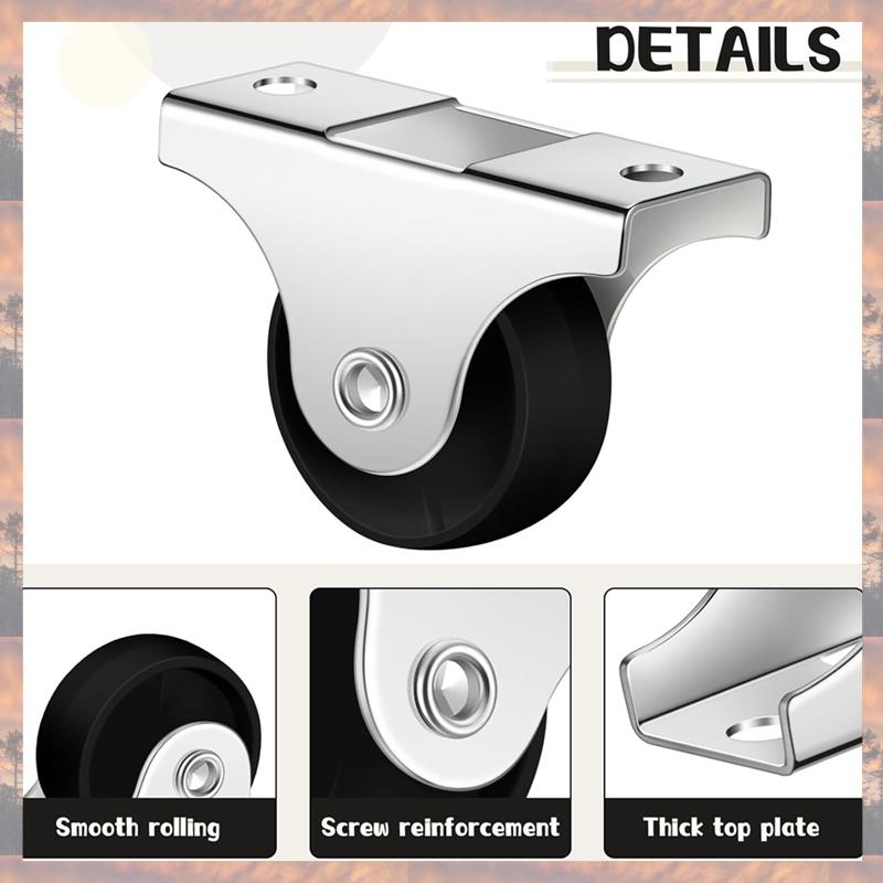 2025 Trend Small Caster Rigid Non-Swivel Fixed Caster With Metal Top Plate For Furniture, Small Appliances With Screws