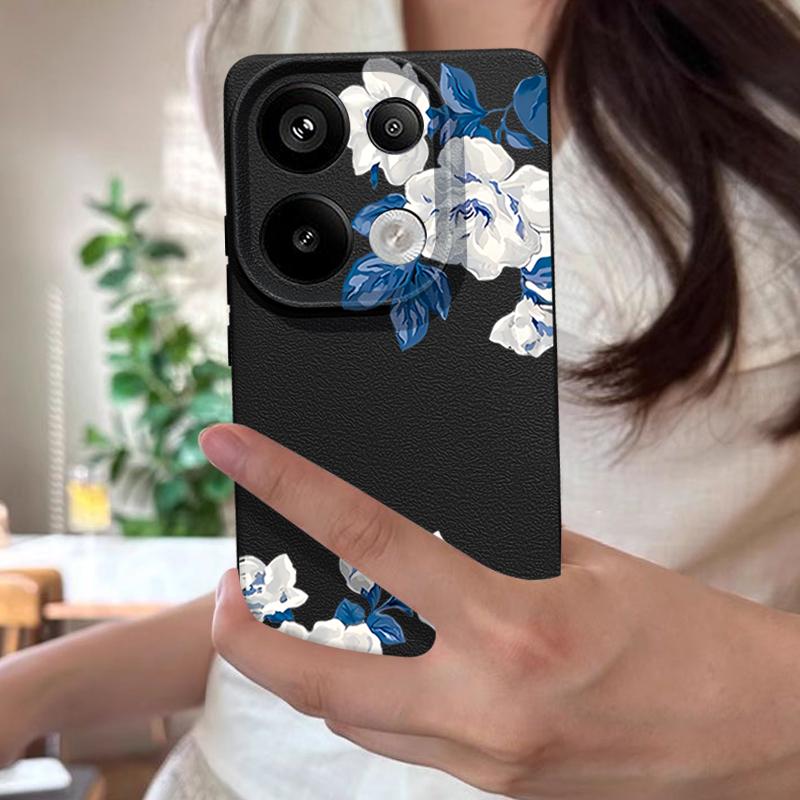 Чехол с цветочным узором белой гардении для Xiaomi 14T 13T 11T Pro Funda Redmi Note 14 13 12 11 Pro 5G 4G Силиконовая накладка с текстурой кожи