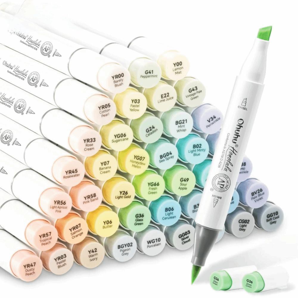 48/60Pcs Brush Tip Alcohol Markers Dual Tip Art Marker Set Portable Brush Markers Drawing
