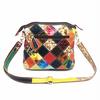 Ретро цветная кожаная женская сумка через плечо сумка-мессенджер в цветочном стиле модная женская сумка