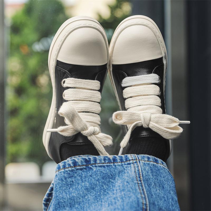 Мужская обувь 2024 новая толстоподошвенная легкая мягкоподошвенная повседневная обувь для скейтборда мужские низкие черные кроссовки 6863-J