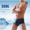 Ice Silk Men's Underwear Silky Middle Waist Flat Angle Transparent Summer Sexy Breathable U Convex Ultra Thin Boxer