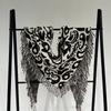 New Tassel Scarf for Women Leopard Print Autumn and Winter New Wool Blended Triangle Scarf Shawl Retro Fashion Shawl