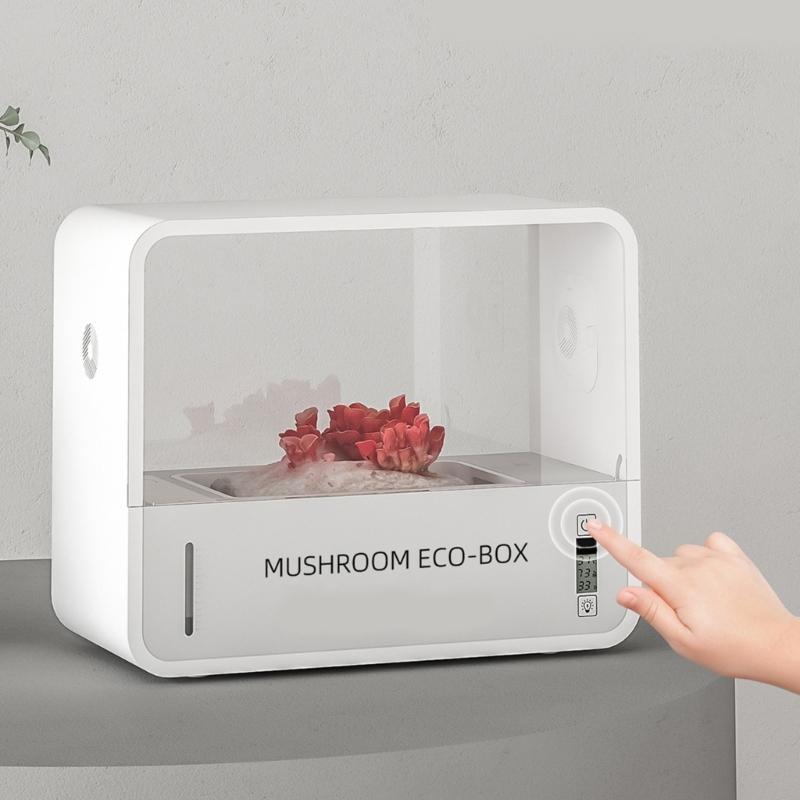 Коробка для выращивания грибов Не требует почвы Компактный дизайн Экологическая коробка для грибов с дисплеем температуры Светодиодная подсветка
