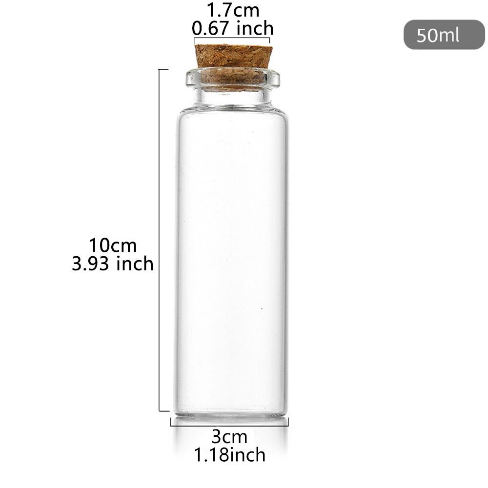 20pcs 10ml 15ml 20ml 25ml 30ml Cute Clear Glass wishing Bottles with Cork Stopper Empty Spice Bottles Jars DIY Crafts Vials
