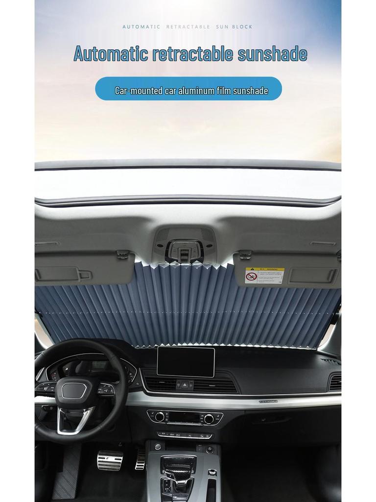 Automatic Retractable Sunshade for New Energy Vehicles - Front Windshield Sun Protection