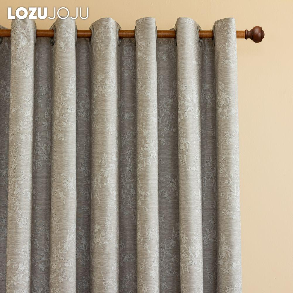 1PC LOZUJOJU Light Luxury Retro Solid-color Gray Fully Blackout Curtains for Bedroom Living Room Balcony Window for Home Decor