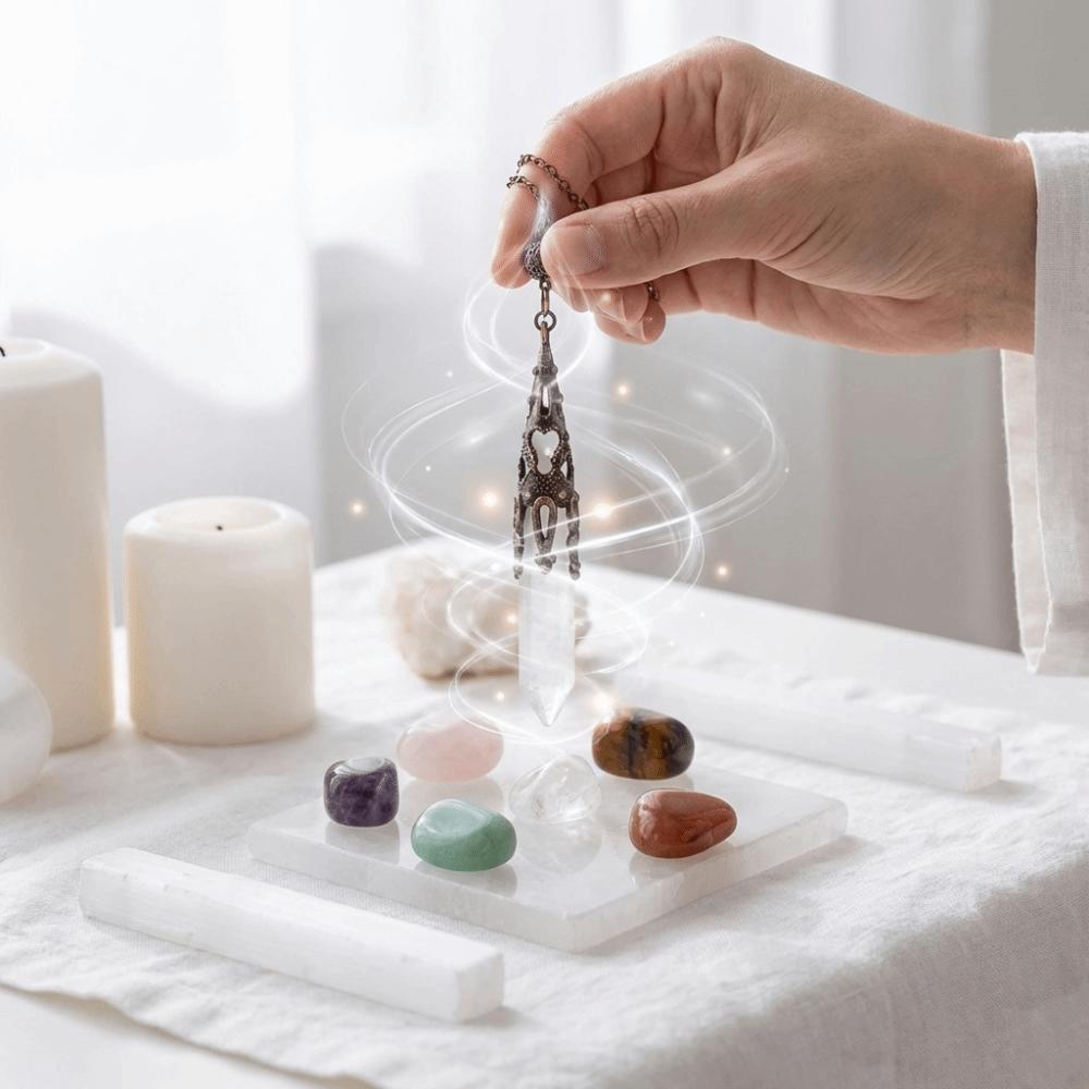 Crystal Quartz Crystal Pendulum Energy Gem Stone Pendant Retro Reiki Pendulum  Divination