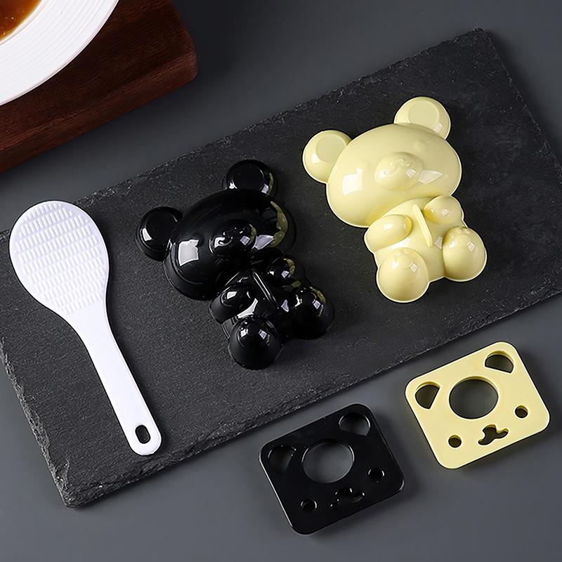 Мультяшный медведь Дети рисовые шарики Maker Mold Onigiri Mold 3D Bento Box Суши Кухонные принадлежности Гаджеты Сэндвич Украшения Резак Подарок