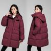 Down Jacket for Women Hooded Medium-length Jacket Winter Thick Section Korean Fashion Warm Casual Coats Parkas