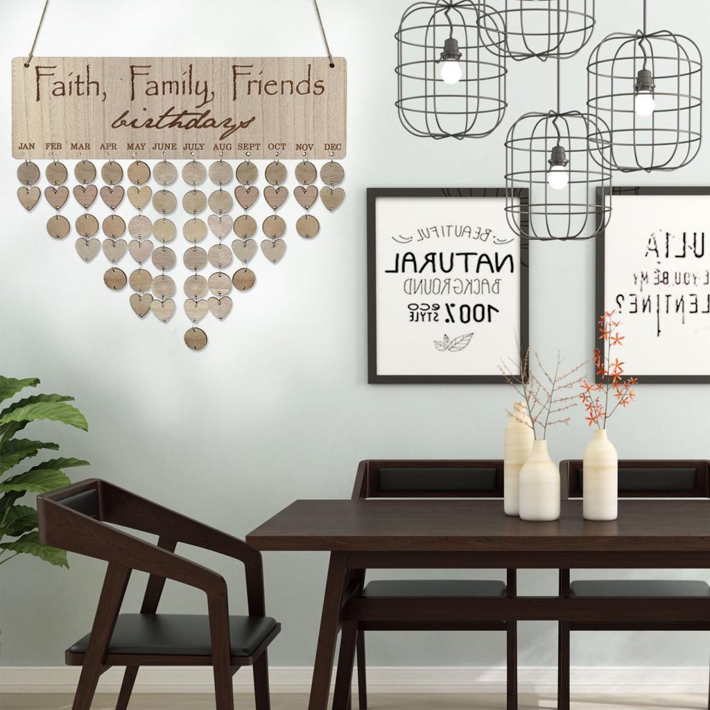 Calendar Reminding Wood Friends Gifts Wooden Calendar Plaque Birthday Reminder Reminder Hanging Calendar Family Birthday Boards