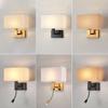 Wall Sconces Modern Bedroom Wall Sconce Fixtures With Fabric Shade 12W E27/E26 Reading Lamp For Living Room Bedrooms Bedside