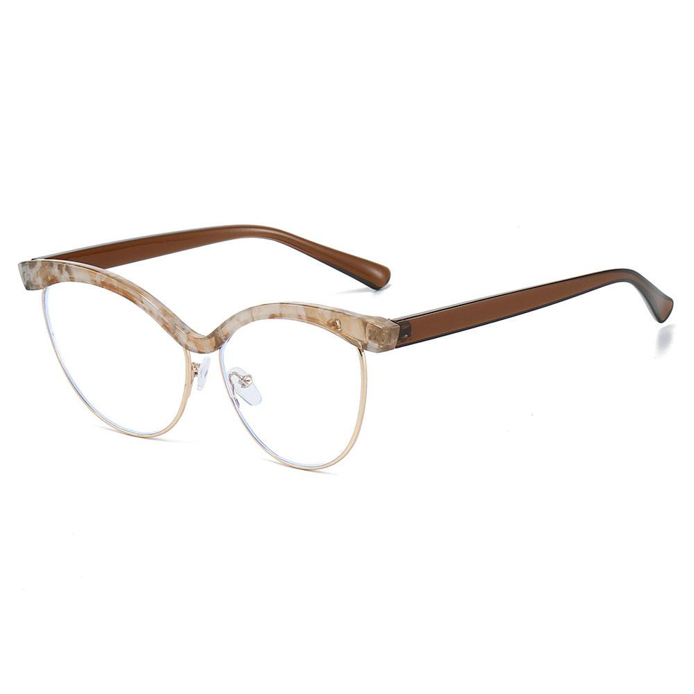 Vintage Eyebrow Cat Eye Anti Blue Light Optical Glasses Big Frame Women Luxury Myopia Customize Prescription Eye Glasses Frames