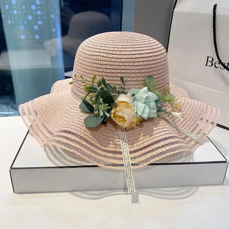 Straw Hat Women Summer Sunshade Sun Hat Fashion Wild Flowers Seaside Cool Beach Hat
