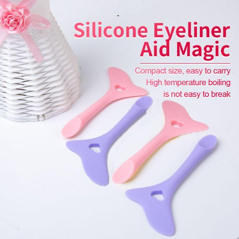 2Pcs Eyeshadow Eyeliner Aid Tool Silicone Mascara Drawing Aid Eyeliner Stencils Wing Tips  Beginner
