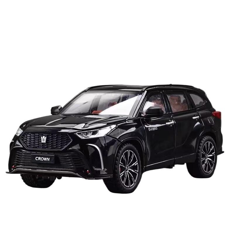 1/24 Toyota Crown KLUGER SUV Модель автомобиля из литого металла Игрушечные внедорожники Высокая имитация Звук и свет Коллекционные предметы Подарок детям