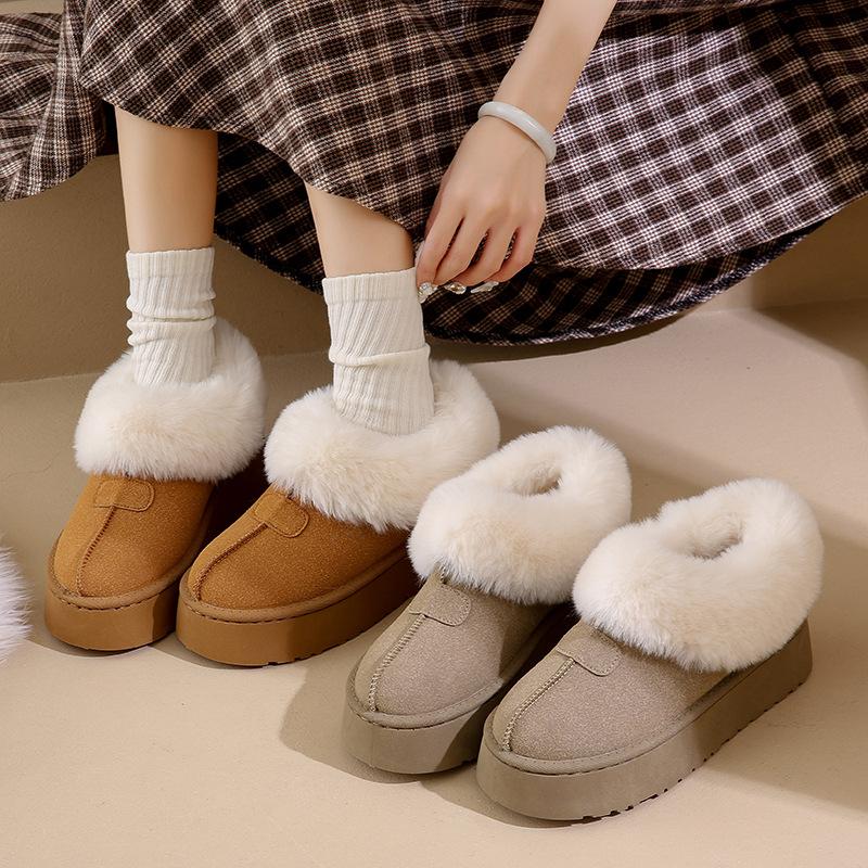 Женские зимние сапоги, бархатные, утолщенные, водонепроницаемые и нескользящие, для улицы, теплые и морозостойкие, большие, хлопковые, женские туфли-хлебцы
