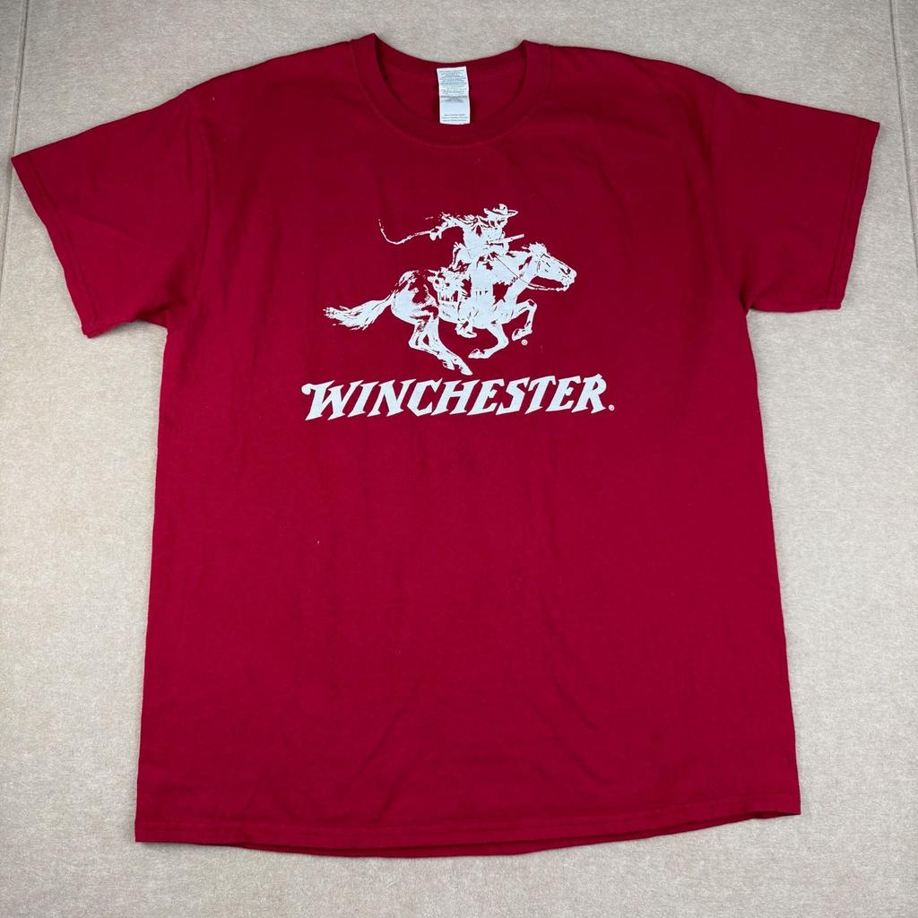 Winchester Shirt Mens L Red Western Cowboy Graphic Tee Hunting Logo Unisex T-Shirt