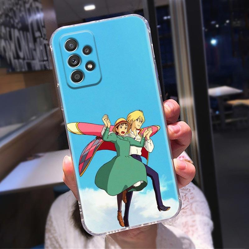 Прозрачный чехол для Samsung Galaxy A52 A51 A53 A72 A71 A73 A32 A31 A33 A22 A11, чехлы Хаяо Миядзаки, аниме «Ходячий замок Хаула»