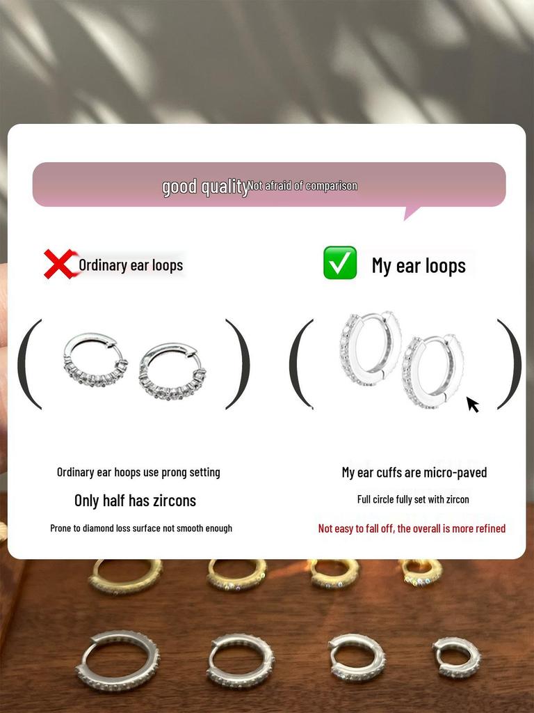 Серьги из циркония высокого класса серебряного цвета: Уникальные серьги-кольца, каффы и пусеты для женщин